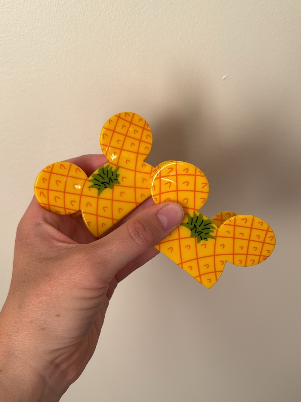 Pineapple Mickey Hair Clip - Bright Yellow Claw Clip